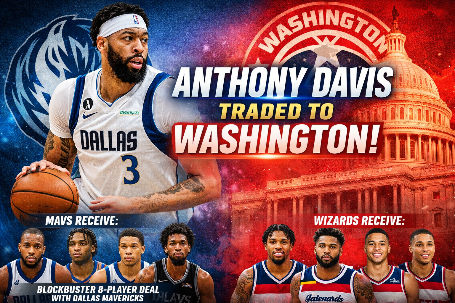Anthony Davis Reportedly Headed to Washington in Massive 8-Player Trade