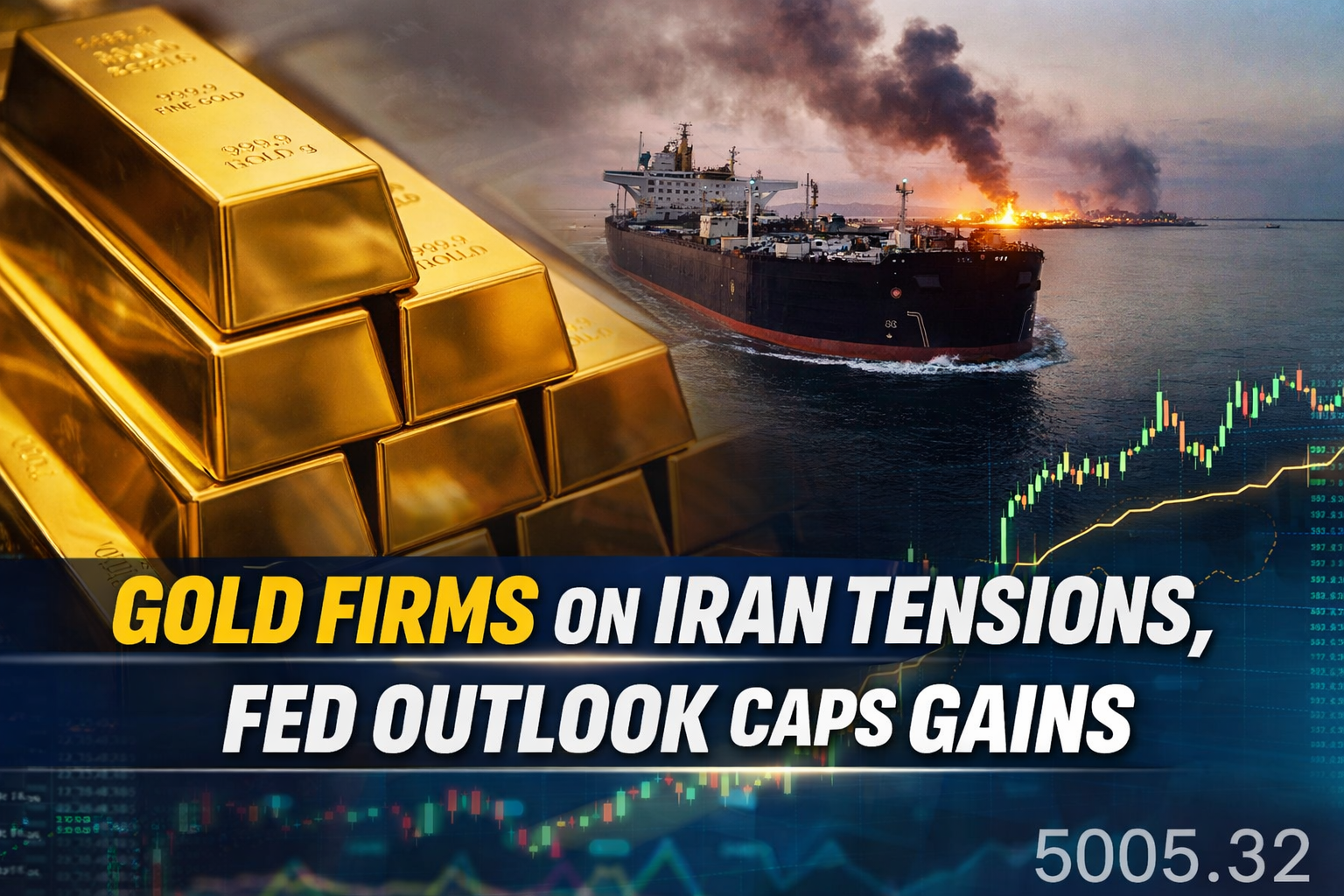 Gold Firms on Iran Tensions, Hawkish Fed Outlook Caps Gains