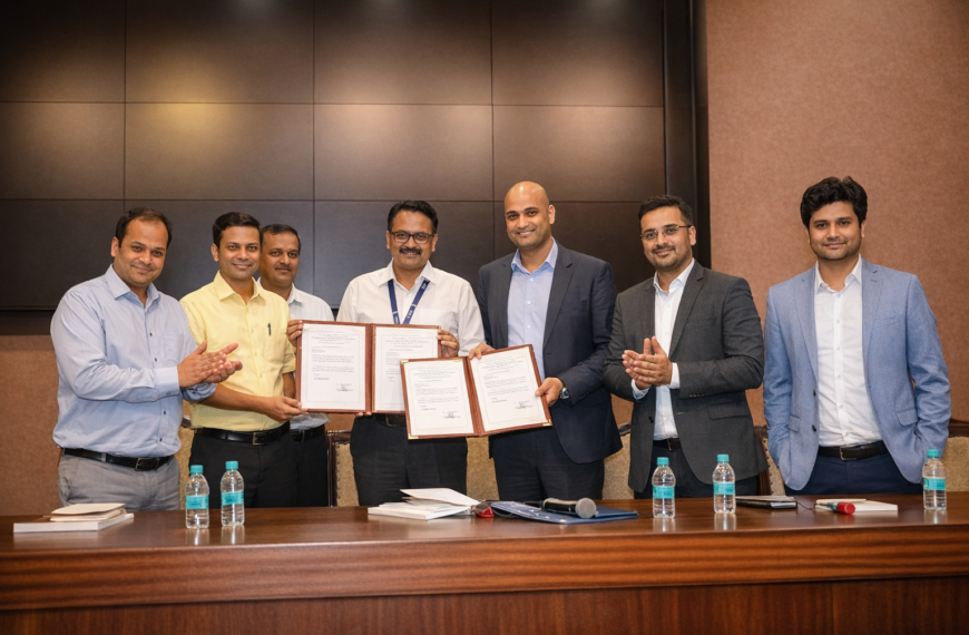 Celebrating signed agreements in the office