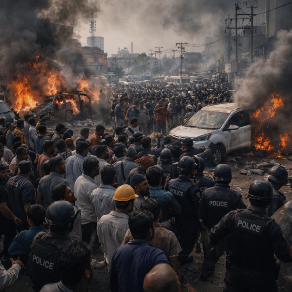 Noida Protest Turns Violent: Vehicles Burnt, Workers Demand ₹20,000 Salary
