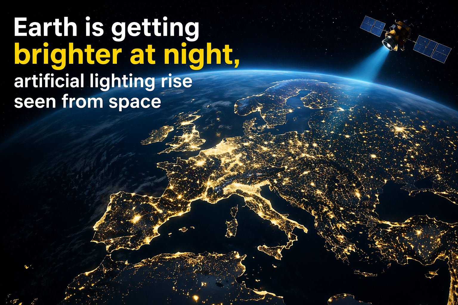 Earth Getting Brighter at Night Artificial Lighting Surge Seen from Space