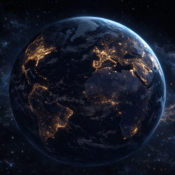Earth’s City Lights: How Satellite Images Reveal Global Human Settlements at Night