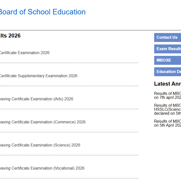 MBOSE SSLC result 2026