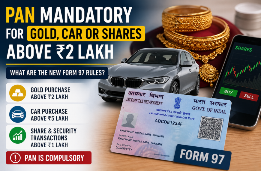 PAN Mandatory Above ₹2 Lakh: New Form 97 Rules Explained