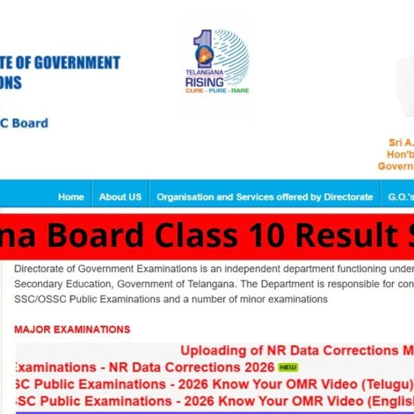 Board of Secondary Education Telangana SSC Result 2026 Today at 2 PM – Check Class 10 Marks Online