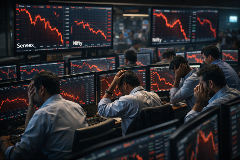 Stock market crash at Indian exchange