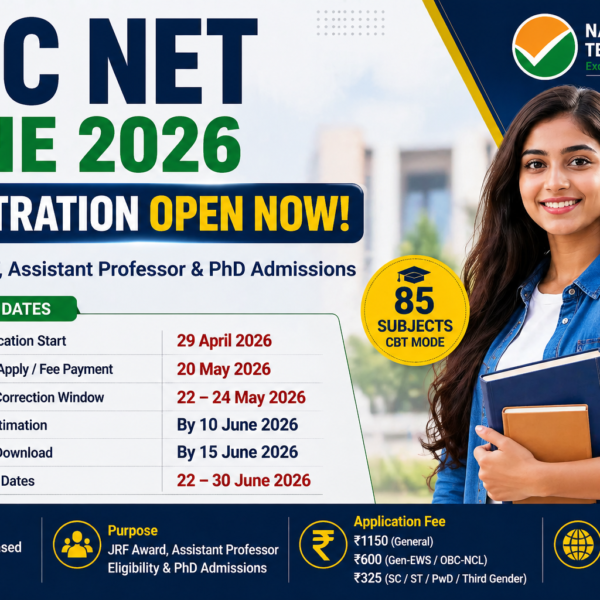 UGC NET June 2026 Registration Begins Check Dates, Fees, Eligibility & How to Apply