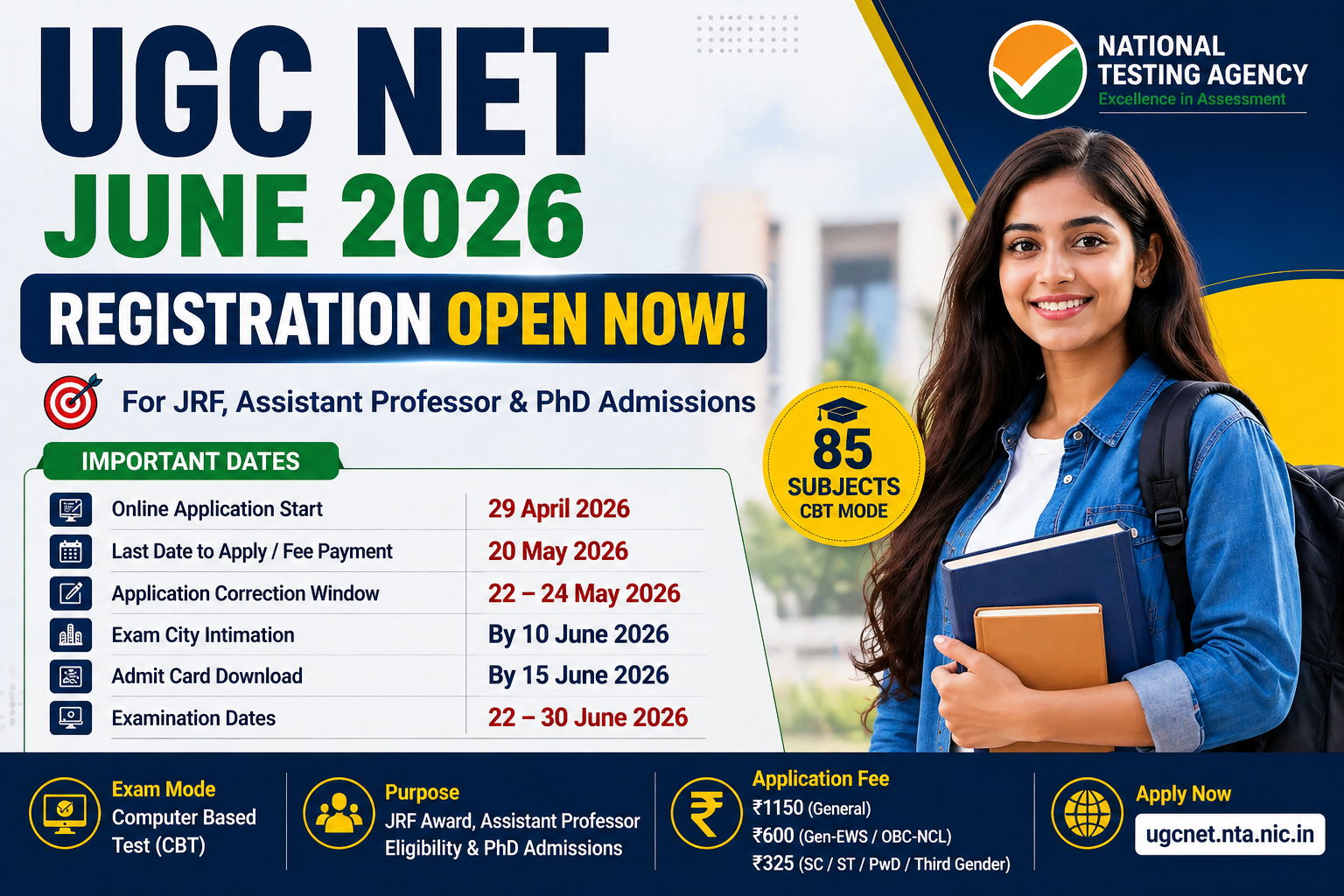 UGC NET June 2026 Registration Begins Check Dates, Fees, Eligibility & How to Apply