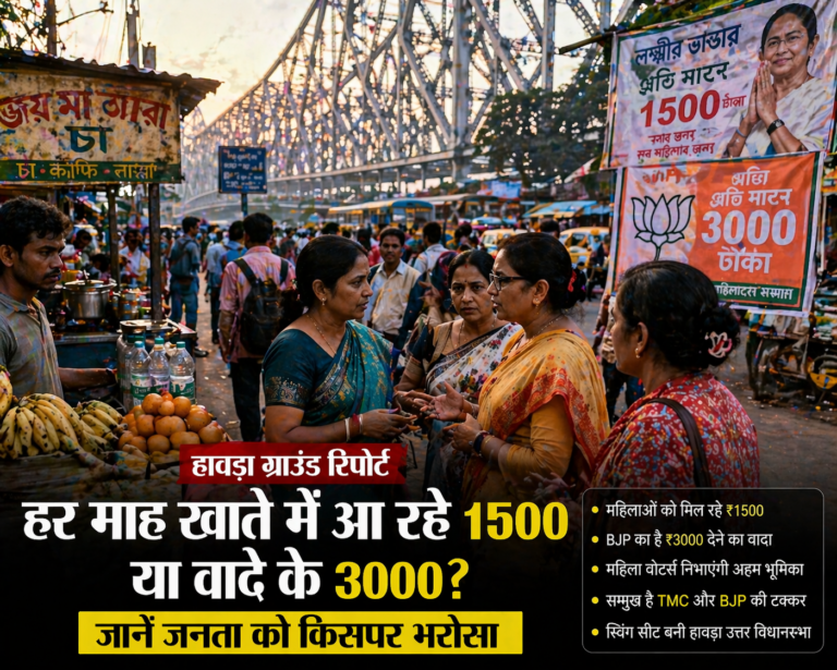 हावड़ा ग्राउंड रिपोर्ट Mamata Banerjee की ₹1500 योजना vs ₹3000 वादा—किस पर भरोसा