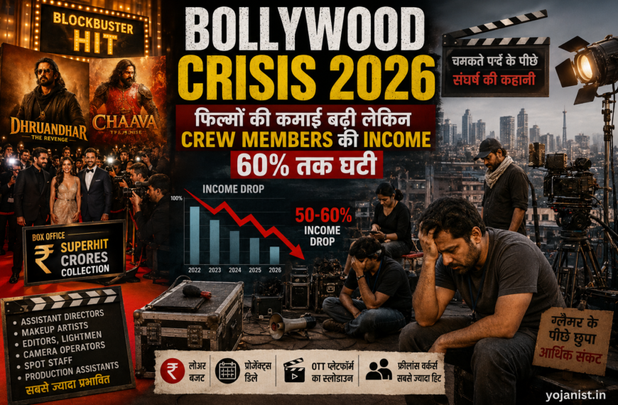 Bollywood Crisis 2026 फिल्मों की कमाई बढ़ी लेकिन Crew Members की Income 60% तक घटी