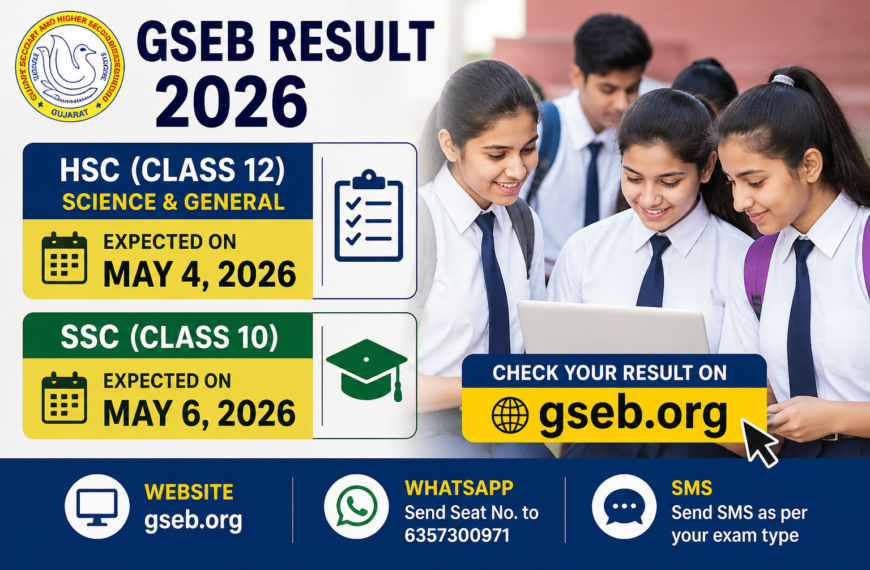 GSEB Result 2026: 4 और 6 मई को आएंगे SSC-HSC रिजल्ट!