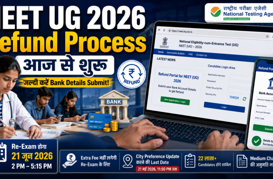 NEET UG 2026 Refund Process Begins जानें Bank Details कैसे Submit करें