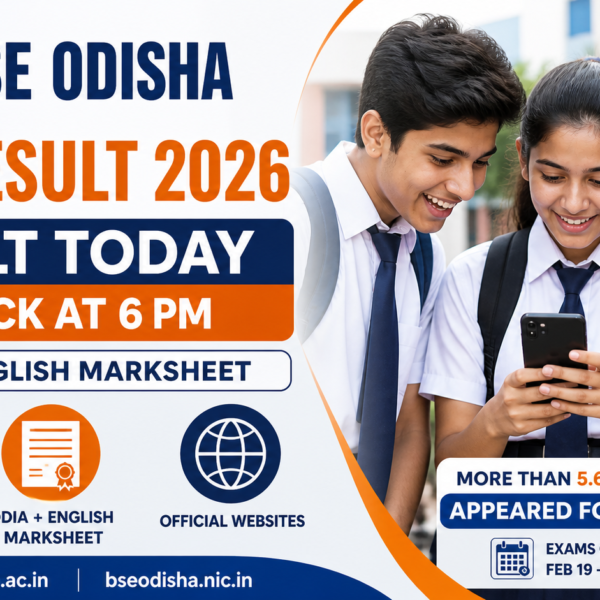 Odisha 10th Result 2026: Odia + English Marksheet, 6 PM से Check करें!