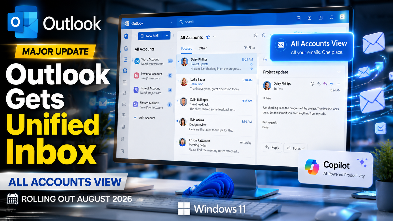 Outlook Finally Gets Unified Inbox on Windows