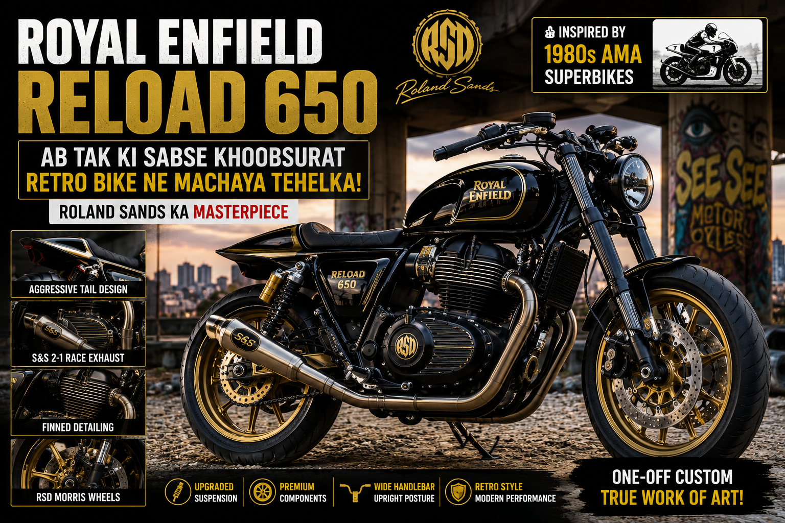 Royal Enfield Reload 650 अब तक की सबसे खूबसूरत Retro Bike ने मचाया तहलका