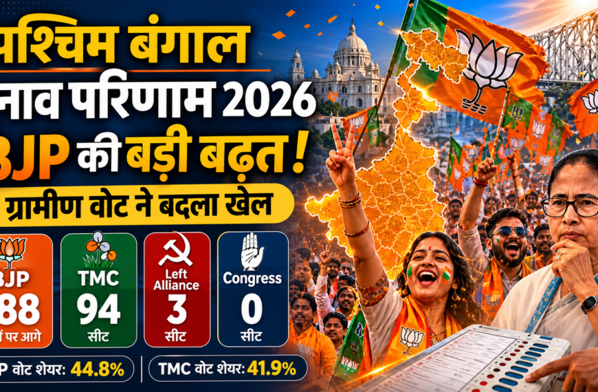 West Bengal Results 2026 BJP की बड़ी बढ़त TMC पीछे, ग्रामीण वोट ने बदला खेल