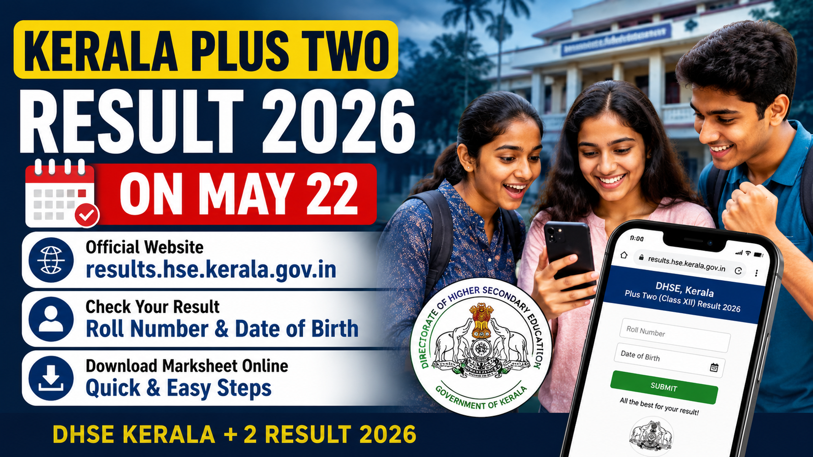 results.hse.kerala.gov.in 2026 Kerala Plus Two Result Date, Time & Direct Link