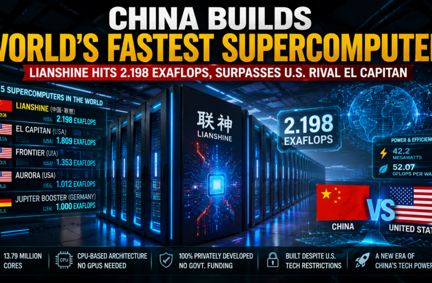 China Beats America in Supercomputer Race with Lianshine!