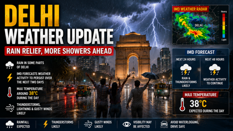 Delhi Weather Update Rain Brings Relief from Heat, IMD Predicts More Showers Over Next Two Days