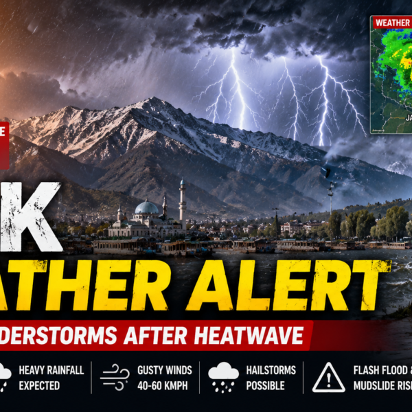 J&K Weather Alert! Rain, Thunderstorms & Hailstorms Set to End Heatwave