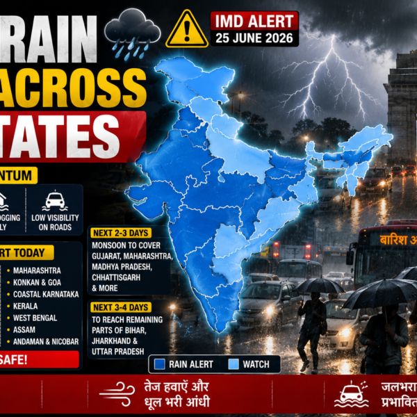 Monsoon Alert! Heavy Rain Forecast for Delhi, UP & 20+ States