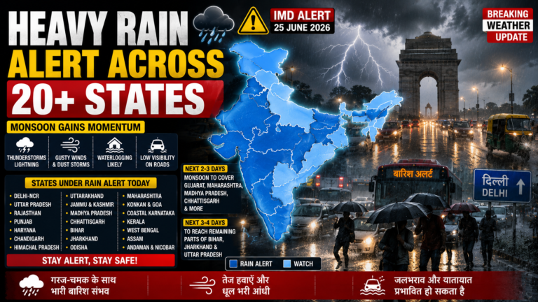 Monsoon Alert! Heavy Rain Forecast for Delhi, UP & 20+ States