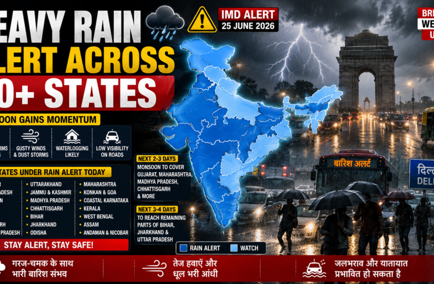 Monsoon Alert! Heavy Rain Forecast for Delhi, UP & 20+ States