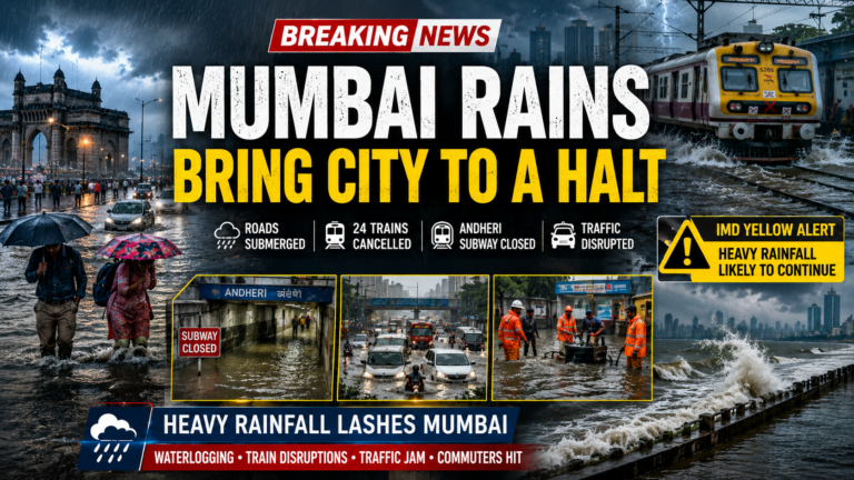 Mumbai Under Water! Heavy Rain Disrupts Trains, Roads & Daily Life
