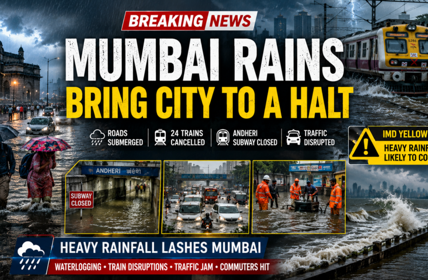 Mumbai Under Water! Heavy Rain Disrupts Trains, Roads & Daily Life