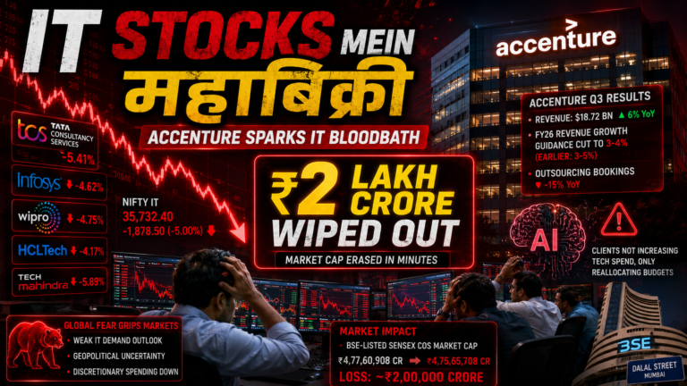 Stock Market Crash Accenture Shock Triggers IT Bloodbath, Investors Lose ₹2 Lakh Crore in Minutes