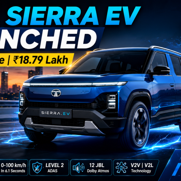 Tata Sierra EV Launched in India at ₹18.79 Lakh: 665km Range, QWD, Features & Full Price List