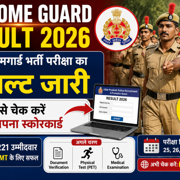 UP Home Guard Result 2026 OUT 1.07 Lakh Candidates Qualified Check Result & Next Proces