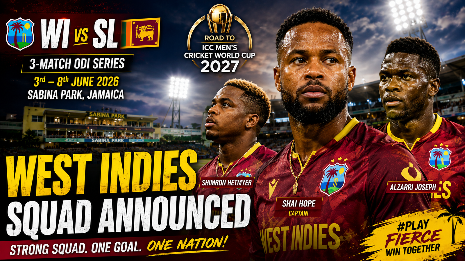West Indies Name Squad for Sri Lanka ODIs