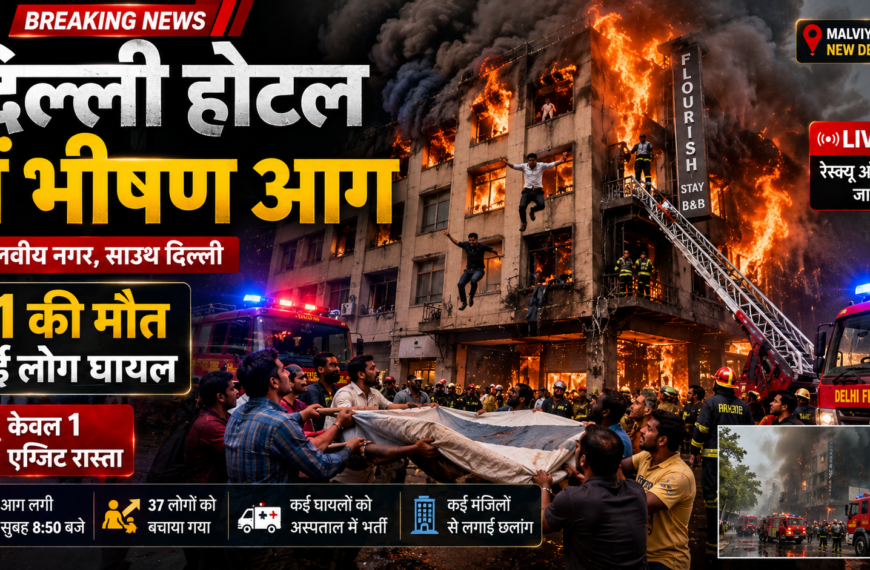 दिल्ली के मालवीय नगर में भीषण आग 21 लोगों की मौत; होटल में था सिर्फ एक एग्जिट रास्ता