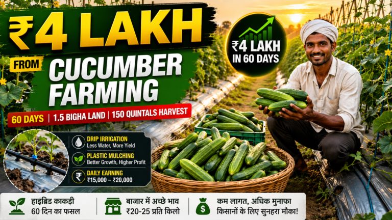 ₹4 Lakh in 60 Days! Farmer's Cucumber Farming Success Story