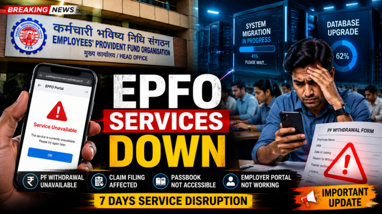 EPFO Services Down for 7 Days PF Withdrawal & Claims Temporarily Unavailable