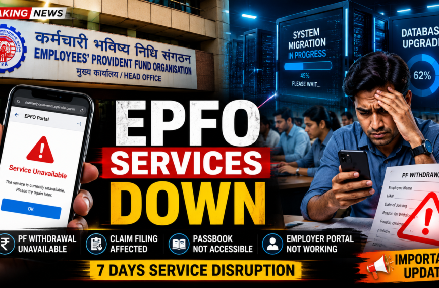 EPFO Services Down for 7 Days PF Withdrawal & Claims Temporarily Unavailable