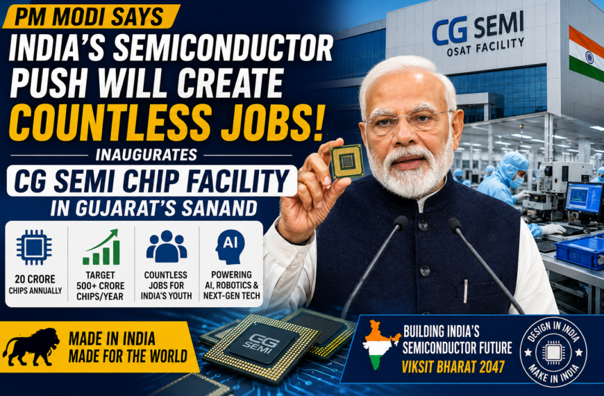 PM Modi Launches CG Semi Chip Plant in Gujarat