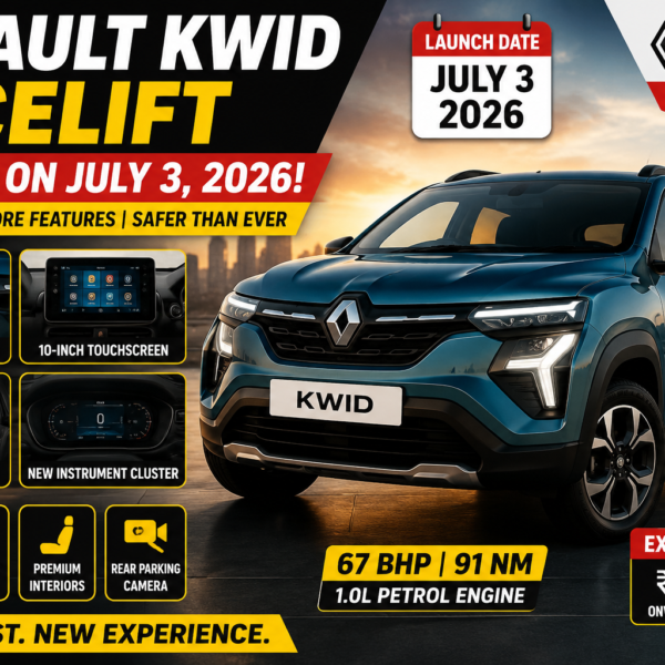 Renault Kwid Facelift Launch on July 3: 6 Airbags, 10-Inch Touchscreen, New Design & Expected Price
