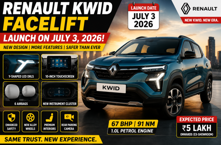 Renault Kwid Facelift Launch on July 3 6 Airbags, 10-Inch Touchscreen, New Design & Expected Price