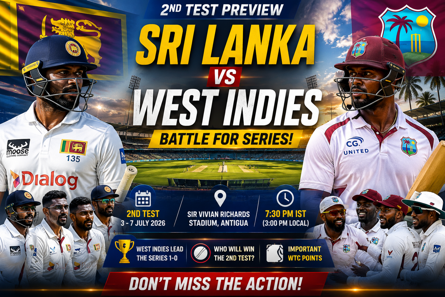 Sri Lanka vs West Indies Windies Win 1st Test by an Innings and 217 Runs