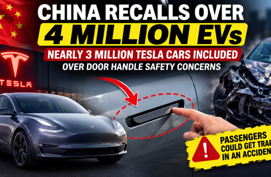 4 Million EVs Recalled in China! Nearly 3 Million Tesla Cars Affected