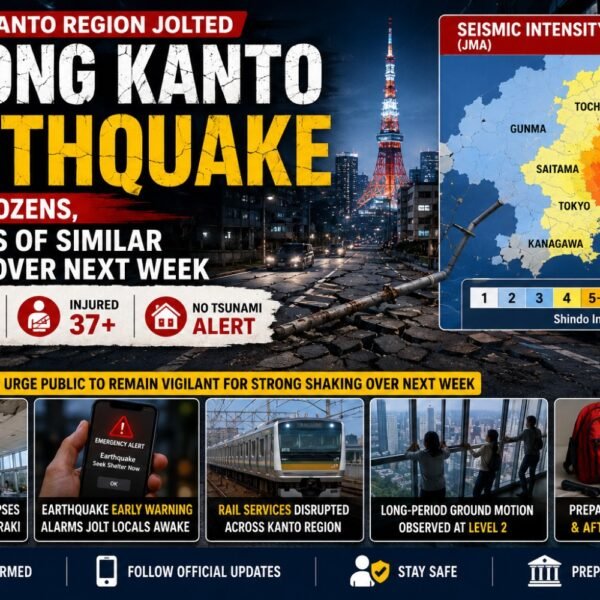 Japan Earthquake 5.9 तीव्रता के भूकंप से कांपा टोक्यो, 37 घायल; अगले एक हफ्ते तक अलर्ट
