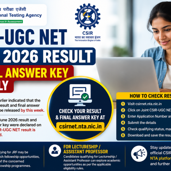 CSIR UGC NET Result 2026