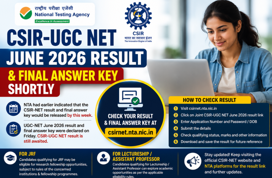 CSIR UGC NET Result 2026