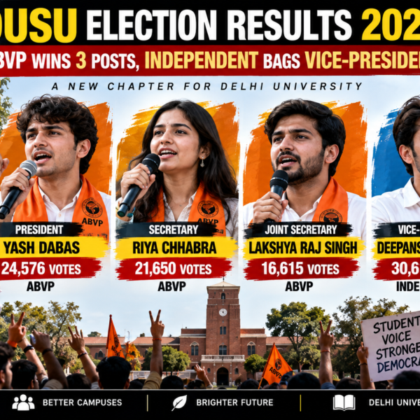 DUSU में ABVP ने जीते 3 पद
