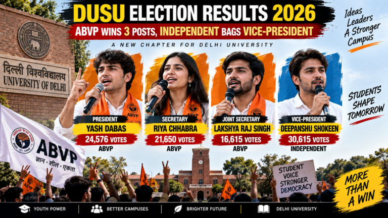 DUSU में ABVP ने जीते 3 पद