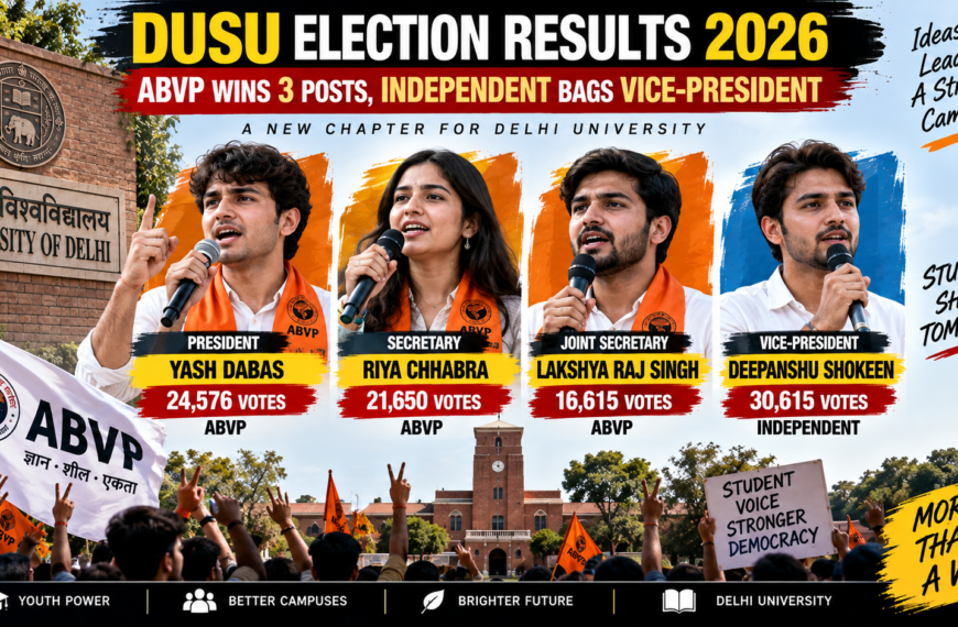 DUSU में ABVP ने जीते 3 पद