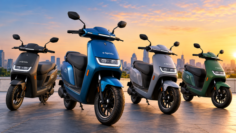 # e-Sprinto G1 Electric Scooter Launched in India; Prices Start at ₹89,999 Electric two-wheeler manufacturer e-Sprinto has launched the G1, its first family electric scooter, in India. The scooter is available in three battery options, with claimed ranges of up to 130 km and prices starting at ₹89,999 (ex-showroom, Delhi). Deliveries are scheduled to begin in January 2027. ## e-Sprinto G1 Electric Scooter: Price and Variants The new e-Sprinto G1 is designed for families and everyday urban commuting. Buyers can choose from three variants depending on their range requirements and budget. | Battery Variant | Claimed Range | Ex-Showroom Price | |---|---:|---:| | 2.0 kWh | 80 km | ₹89,999 | | 2.5 kWh | 100 km | ₹94,999 | | 3.0 kWh | 130 km | ₹99,999 | All prices are ex-showroom, Delhi. The company has positioned the G1 as an electric mobility option for customers looking for a practical scooter for daily use. ## Riding Modes and Performance The e-Sprinto G1 comes with three riding modes: Eco, City and Sport. Each mode offers a different maximum speed to suit varying riding conditions. - **Eco Mode:** Up to 30 km/h - **City Mode:** Up to 40 km/h - **Sport Mode:** Up to 50 km/h The scooter has a claimed load-carrying capacity of 150 kg, 12-inch tubeless tyres and 165 mm of ground clearance. These specifications are intended to support everyday commuting and regular family use. ## Features and Safety Equipment The e-Sprinto G1 comes equipped with a digital instrument console and a Combined Braking System (CBS). Braking duties are handled by drum brakes at both the front and rear. The battery packs carry an IP67 rating, indicating protection against dust ingress and water immersion under specified test conditions. This rating does not mean the scooter is suitable for unrestricted water exposure. Navigation functionality will reportedly be available through an optional subscription plan. However, e-Sprinto has not yet announced the subscription price. ## Colour Options The e-Sprinto G1 will be offered in four colour options: - Charcoal Black - Slate Grey - Horizon Blue - Pine Green These colour choices give buyers several options when selecting the scooter. ## Delivery Timeline and Availability Deliveries of the e-Sprinto G1 are scheduled to begin in January 2027. The company plans to introduce the scooter initially in northern, western and southern India. Customers interested in the scooter should check with authorised dealers for local availability, booking details and any additional charges applicable beyond the ex-showroom price. ## e-Sprinto Expands Beyond the B2B Segment e-Sprinto has primarily operated in the business-to-business (B2B) electric scooter segment. According to the company, more than 70,000 of its electric two-wheelers are already running on Indian roads. The company has three manufacturing facilities with a combined annual production capacity of 1.5 lakh units. The launch of the G1 represents an expansion into the family-oriented electric scooter market. ## What the e-Sprinto G1 Means for Buyers With prices starting below ₹90,000 and a claimed range of up to 130 km, the e-Sprinto G1 offers three configurations for buyers with different commuting needs. The top variant costs ₹10,000 more than the entry-level model and claims an additional 50 km of range. However, the figures are manufacturer-claimed ranges, and actual distance per charge can vary depending on riding style, load, road conditions and other factors. Prospective buyers should also confirm charging time, warranty coverage, battery replacement costs and the availability of service support before making a purchase. The e-Sprinto G1 is expected to reach customers from January 2027, with initial availability planned across northern, western and southern India.
